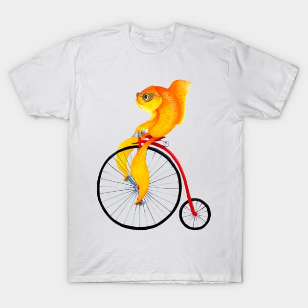 Penny Farthing Fish T-Shirt by KatherineAppleby